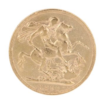 1890 Victoria Full Sovereign Coin