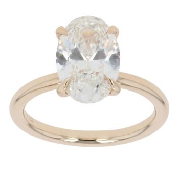 9ct Yellow Gold 3.16ct Oval Cut Lab Grown Diamond Solitaire Ring