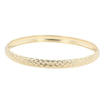 9ct Yellow Gold Patterned Bangle