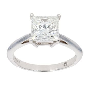 18ct White Gold 2.00ct Princess Cut Diamond Solitaire Ring