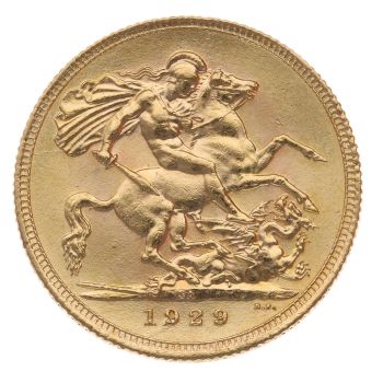 1929 George V Small Head South Africa Full Sovereign Coin
