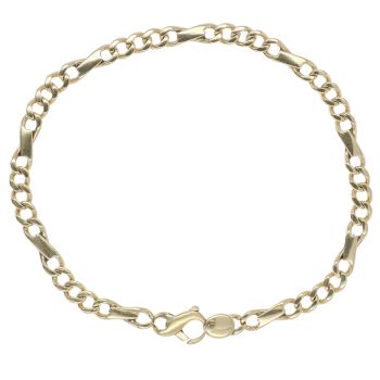 9ct Yellow Gold Fancy Bracelet 9"