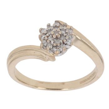 9ct Yellow Gold 0.15ct Diamond Cluster Ring