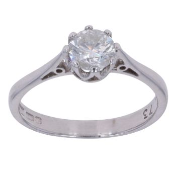 18ct White Gold 0.73ct Brilliant Cut Diamond Solitaire Ring