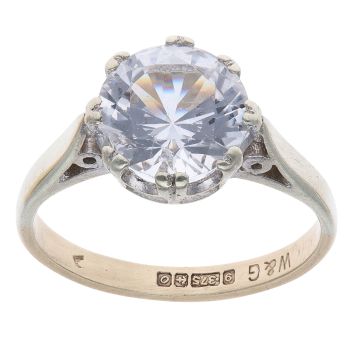 9ct Yellow Gold Cubic Zirconia Solitaire Ring