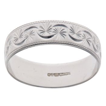 9ct White Gold Wedding Band 5mm