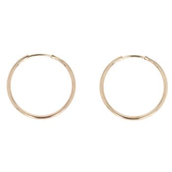 9ct Yellow Gold Plain Hoop Earrings