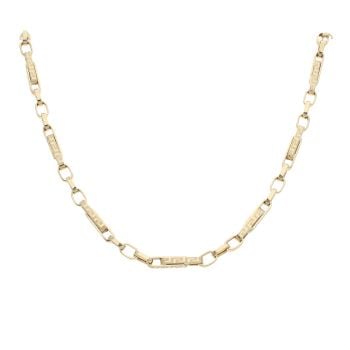14ct Yellow Gold Greek Key Fancy Chain 24"