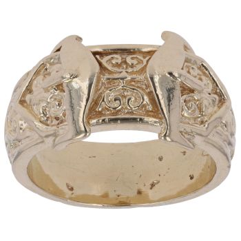 9ct Yellow Gold Patterned Buckle Ring