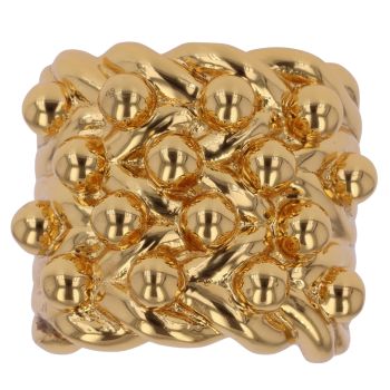 Sterling Silver Gold Plated Four Row Keeper Ring