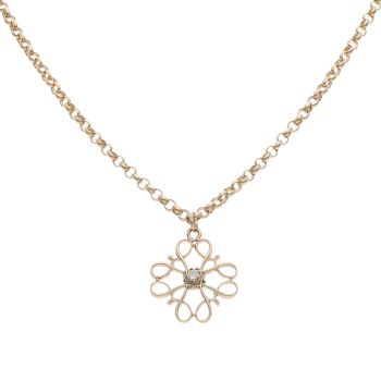 9ct Yellow Gold 0.10ct Diamond Pendant and Chain 26"