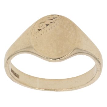 9ct Yellow Gold Patterned Signet Ring