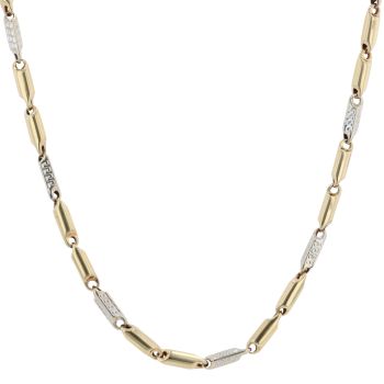 18ct Yellow and White Gold Greek Key Chain 24"