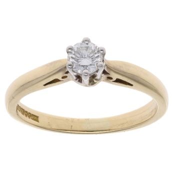 18ct Yellow Gold 0.30ct Diamond Solitaire Ring