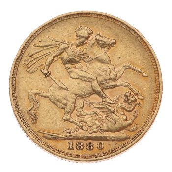 1880 Victoria Young Head Australia Full Sovereign Coin