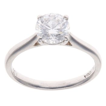 9ct White Gold 1.00ct Brilliant Cut Lab Grown Diamond Solitaire Ring