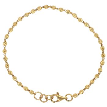 22ct Yellow Gold Knitted Bead Bracelet 6.5"