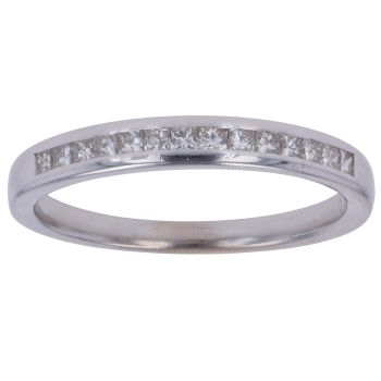 18ct White Gold 0.33ct Princess Cut Diamond Half Eternity Ring