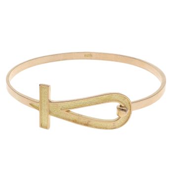 18ct Yellow Gold Ankh Fancy Bangle