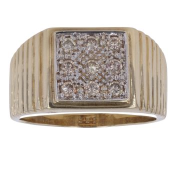 9ct Yellow Gold 0.50ct Brilliant Cut Diamond Signet Ring