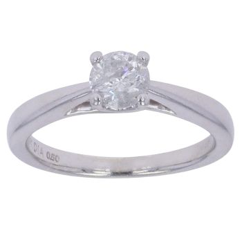 9ct White Gold 0.50ct Brilliant Cut Diamond Solitaire Ring