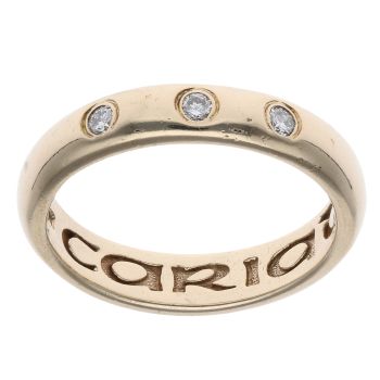 9ct Yellow Gold 0.15ct Diamond Trilogy Clogau 3.9mm Wedding Band