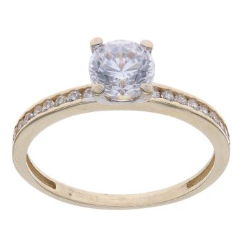9ct Yellow Gold Cubic Zirconia Solitaire Ring