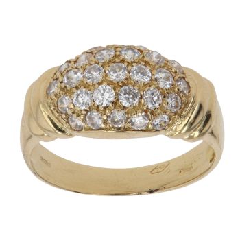 18ct Yellow Gold Cubic Zirconia Cluster Ring