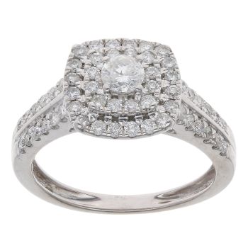 18ct White Gold 0.73ct Brilliant Cut Diamond Cluster Ring