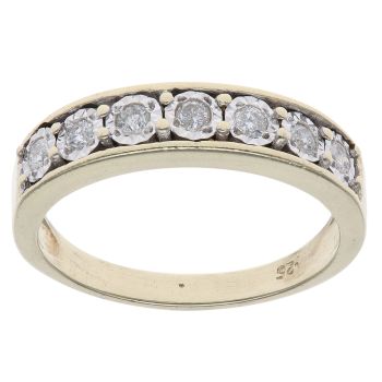 9ct Yellow Gold 0.25ct Brilliant Cut Diamond Half Eternity Ring