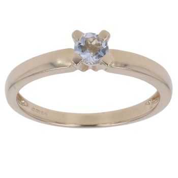 9ct Yellow Gold Cubic Zirconia Single Stone Ring