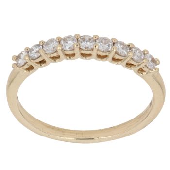 18ct Yellow Gold 0.50ct Brilliant Cut Diamond Half Eternity Ring