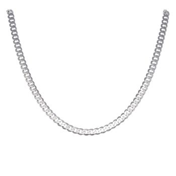 9ct White Gold Curb Chain 18"