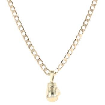 9ct Yellow Gold Bloxing Glove Pendant and Chain 18"