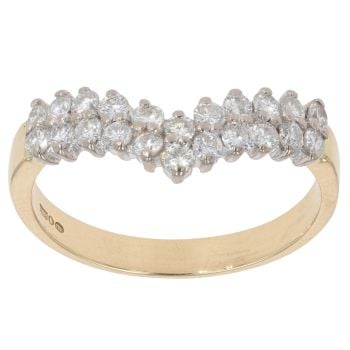 18ct Yellow Gold 0.65ct Brilliant Cut Diamond Wishbone Ring