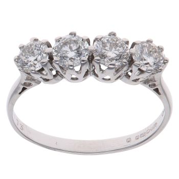 9ct White Gold 1.40ct Brilliant Cut Four Stone Fancy Ring