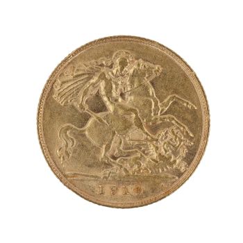 1910 Edward VII Large Head UK Half Sovereign Coin