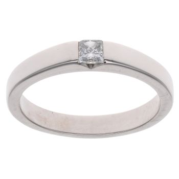 18ct White Gold 0.15ct Princess Cut Solitaire Ring