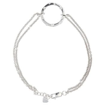 18ct White Gold 0.15ct Brilliant Cut Diamond Circle Bracelet 7"