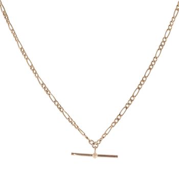 9ct Yellow Gold Figaro T-Bar Chain 16"