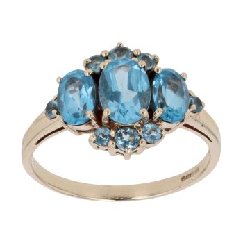 9ct Yellow Gold Blue Topaz Fancy Ring