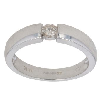 18ct White Gold 0.15ct Brilliant Cut Diamond Solitaire Ring