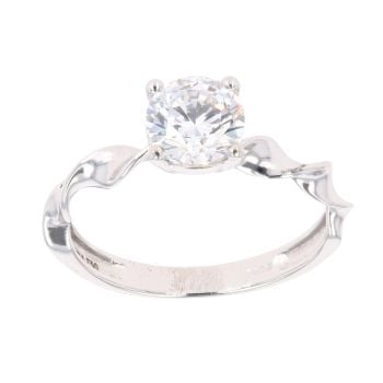 18ct White Gold Cubic Zirconia Single Stone Ring