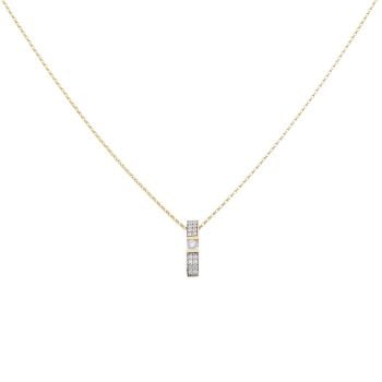 9ct Yellow Gold Cubic Zirconia Fancy Pendant and Chain 18"