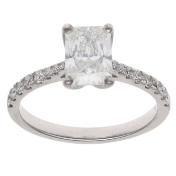 9ct White Gold 1.45ct Emerald Cut Lab Grown Diamond Solitaire Ring