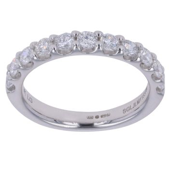 9ct White Gold 1.00ct Brilliant Cut Lab Grown Diamond Half Eternity Ring
