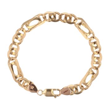 9ct Yellow Gold Patterned Cut Out Fancy Bracelet 8"