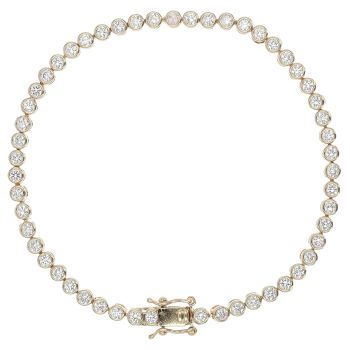 9ct Yellow Gold Cubic Zirconia Tennis Bracelet 7.5"