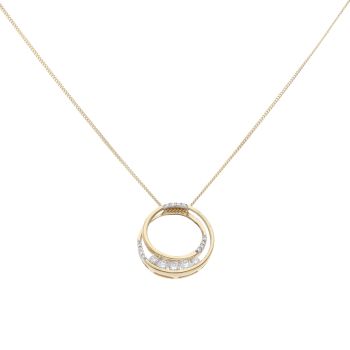 18ct Yellow Gold 0.25ct Brilliant Cut Diamond Spiral Pendant and Chain 18"