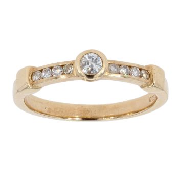 9ct Yellow Gold Diamond Band Ring by Anya Belle